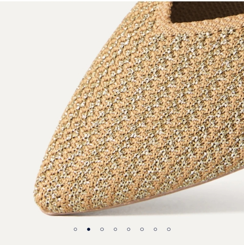 Rothy's The Point II Flats In Gold Stripe - Picture 2 of 16